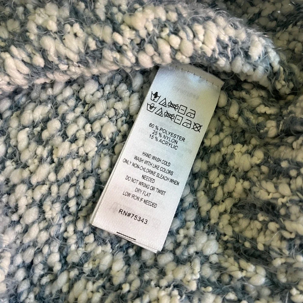 Blue Popcorn Knit Sweater‎ size XS Marled Crew Neck Raglan Chunky Cozy Soft Girl